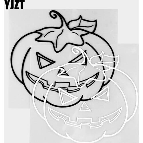 YJZT 13.5×12.4CM Pumpkin Vinyl Car Stickers Decals Funny Halloween Decorations Black / Silver 20B-0335