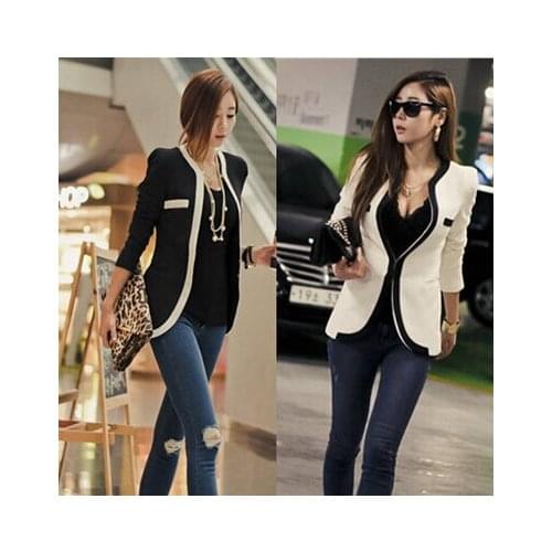 Women Blazer Suits New Spring Autumn Suit Deep V-neck Suit Jacket Ladies OL Outerwear Ladies Blazers Coat