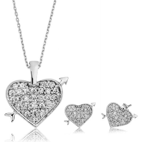 Sterling silver Heart Women 'S Set