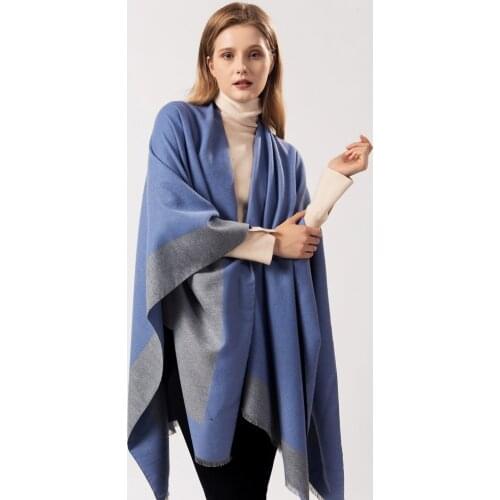 Winter Soft Coat New Scarf Warm Shawl Thicken Oversized Cashmere-like Fashion Poncho Cape Womens Pashmina Luxury Brand New Wrap