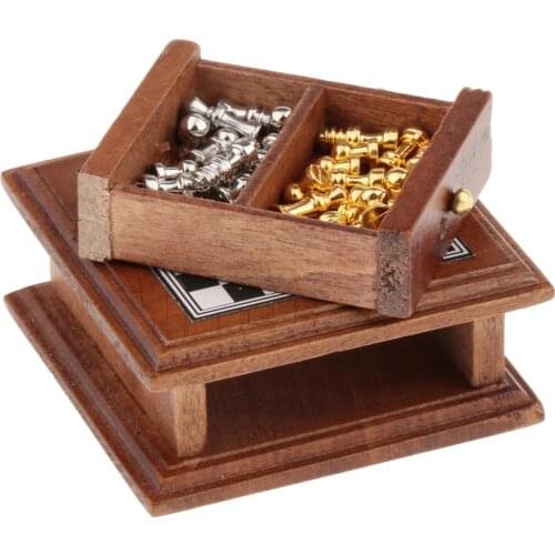 1/12 Dollhouse Checkerboard Board Games Game Room Decor Ornaments for I