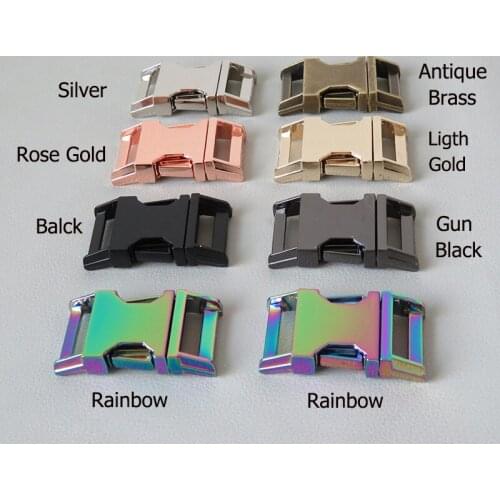 1Pcs 20mm Heavy Metal Side Release Buckle For Paracord Bracelet Dog Cat Collar Sewing Diy Accessories Seat Belt Breakaway Buckle