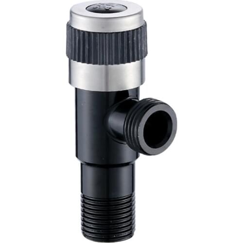 1pc Angle Valve 304 Stainless Steel 1/2"Male x 1/2" Male Bathroom Bidet Valve Bathroom Accessories Black Finish