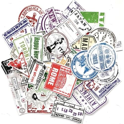 10/30/50PCS Retro Travel Luggage Sticker Notebook Trolley Case Bike Scooter Waterproof Toy Sticker Wholesale