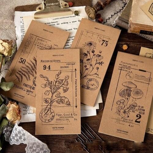 30pcs/pack Ink white cowhide tearable sticky notes Memo Pad Notepad School Office Supplies Stationery retro frame 4 choices