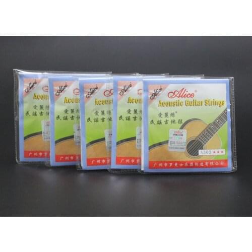 5 Sets A303 Stainless Steel Silver Plated Acoustic Guitar Strings (.011/.052)