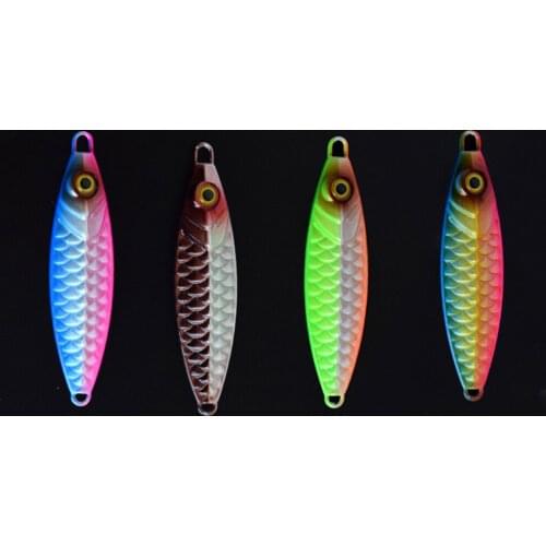 Deep sea Fishing Glow Stripe Ocean Boat Rock Beach Metal Slow Jig Jigging Jigbait Spoon Lure 30g