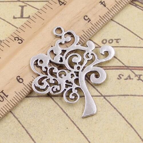 8pcs Charms Peace Tree 42x37mm Antique Bronze Silver Color Pendants Making DIY Handmade Tibetan Finding Jewelry For Bracelet