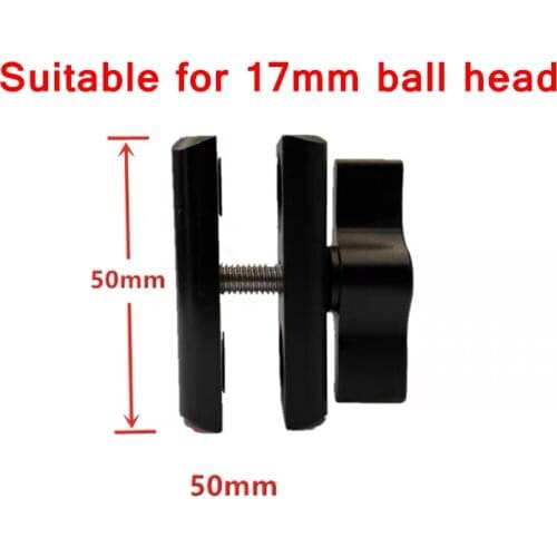 Aluminum Alloy 5cm Double Socket Arm 17mm Ball mount for Motorcycle Phone Holder Photography