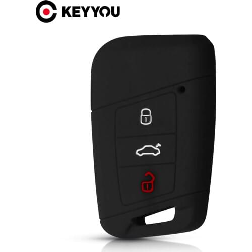 KEYYOU Car Remote Silicone Key Case Flip For 2016 2017 VW Volkswagen Passat B8 Skoda Superb A7 Key Cover Fob Protector Shell