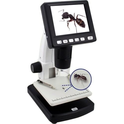 300X-1200X 5M Stand-Alone Desktop 3.5-inches LCD Digital Microscope for Students, Collectors, Testers