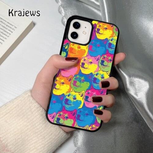 Krajews DOGE MEME Shiba Inu puppies coque Phone Case for iPhone 12 mini 5 6S 7 8 PLUS X XS XR 11 PRO MAX SE 2020 Cover Shell
