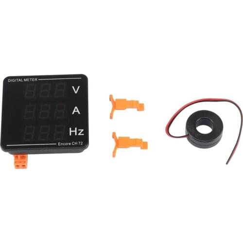 HLZS-AC Current Voltage Frequency Digital Display Meter Digital Voltmeter Ammeter AC50-500V AC0-120A 10-99.9Hz