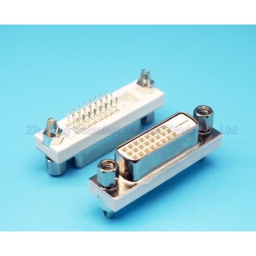 DVI24+1 Female socket/Plug/jack 180 degree solding wire type DVI connector Free shipping