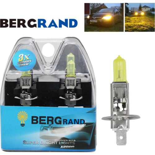 2PCS H1 Halogen Bulb Yellow 12v 55w 2700k Quartz Glass Head Lamp Fog Light 30% Brighter Auto Lamp All Weather