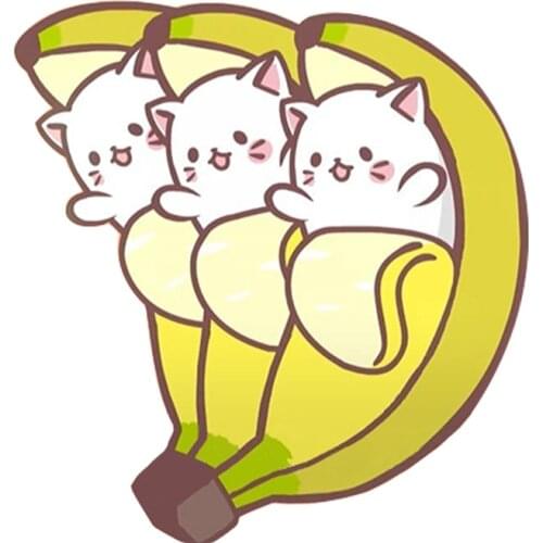 Kawaii Bananya cat pin banana bunch brooch cute Japanese anime inspired jewelry
