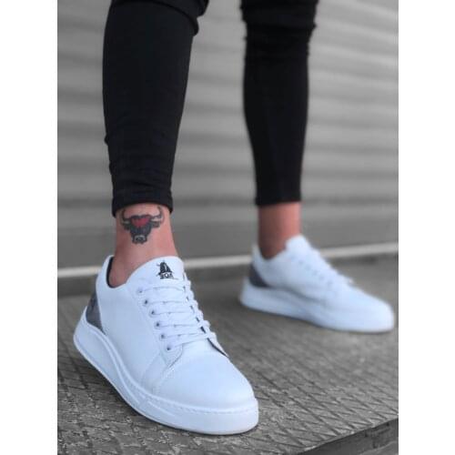 BA0171 Laced White Gray High Outsole Male Boots