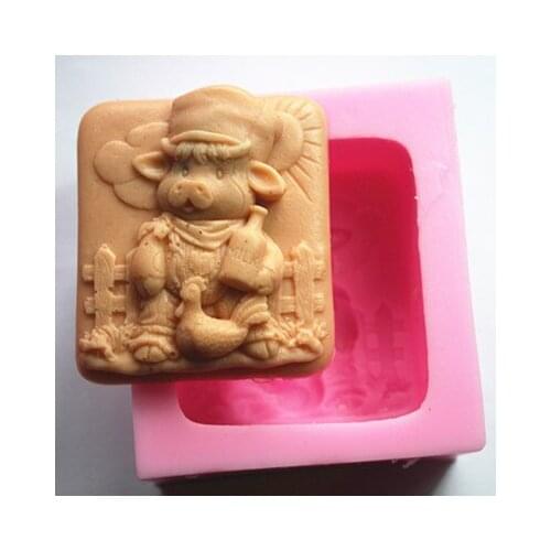 Handmade Soap Silicone Mold Animal Candle Molds Polymer Clay MILK cow