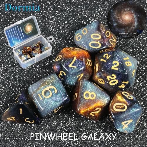 2019 Universe Galaxy DND Dice Set D4-D20 RPG Best Gifts 8 Colors for Choose board game TRPG dice