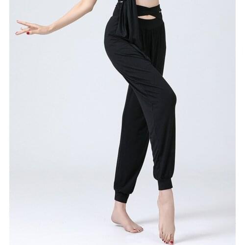 2021 New CM031 Female Latin Dance Pants Band Design Tight Foot Women Dancing Suit for Ballroom Belly Dancing Performamnce