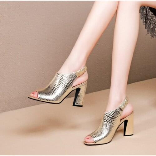 New Peep-toe Women Sandals Summer Ladies Pumps 2021 Sexy Female Party High Heels Hoof Heels Womans Dress Shoes zapatos de mujer