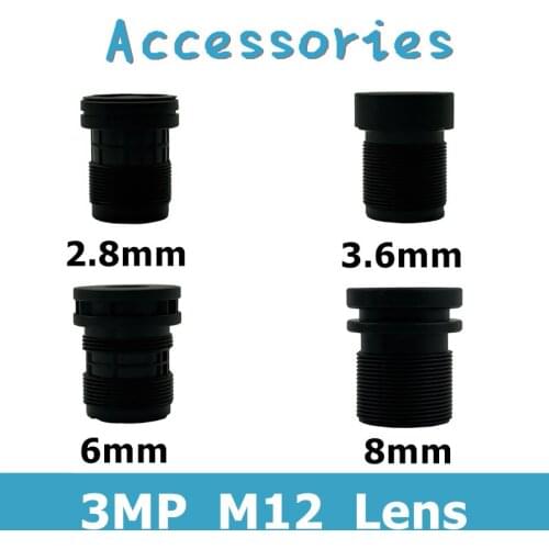 3.0MP CCTV Lens For IP AHD Camera M12 1/2.7 1.66mm/2.8mm/3.6mm/6mm/8mm Full HD Security Surveillance