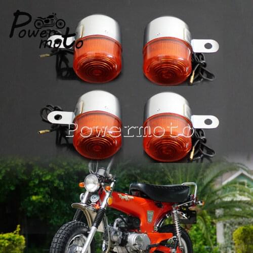 4Pcs Front & Rear Chopper Turn Signal Light Cafe Racer Indicator Blinker Tail Flasher Lamp For Honda Dax ST CT Z50 50 70 125cc