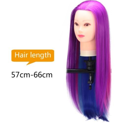 Professional Hairdressing Training Mannequin Practice Head Colorful Hair For Hairdressers Training Model Mannequin Head Long Wig