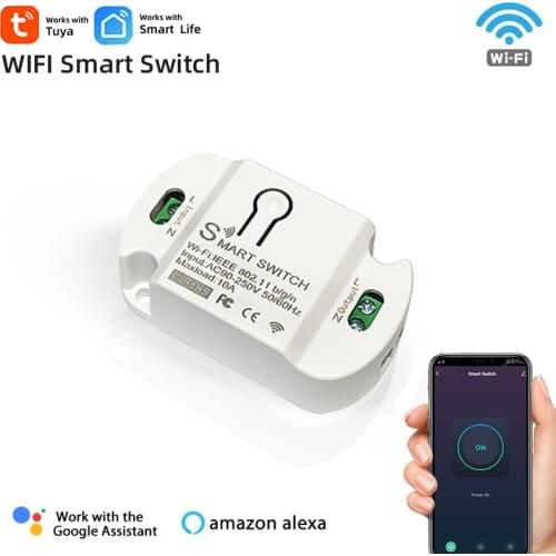 WIFI Smart Light Switch,Mini DIY Module,Wireless Remote Control Breaker,Home Appliance Switch,110/220V,Work with Tuya Smart life