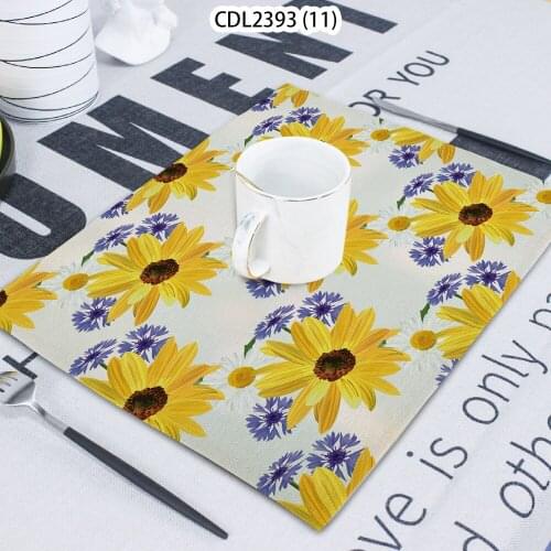 1 Piece Plant Sunflower Pattern Floral Printed Napkin Cloth Home Decoration Table Mat Cloth Tea Towel Coaster 42*32 Servilletas