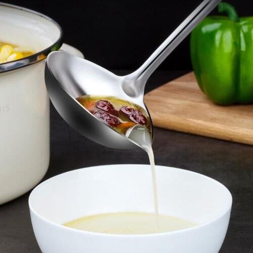 1pc Oil Soup Separator Strainers Hot Pot Oil Filter Spoon Cooking Skimmer Spoon Oil Filter Stainless Steel Long Handle Scoop