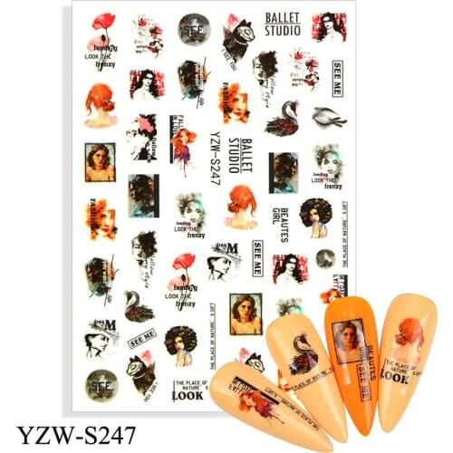 1Pc Spring Water Nail Decal And Sticker Flower Leaf Tree Green Simple Summer DIY Slider For Manicuring Nail Art Watermark