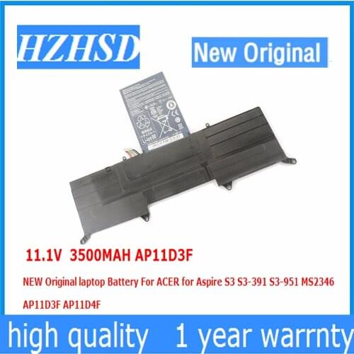 11.1V 3500MAH AP11D3F NEW Original laptop Battery For ACER for Aspire S3 S3-391 S3-951 MS2346 AP11D3F AP11D4F