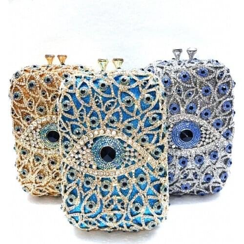 12x18CM Diamond-studded Dinner Bag For Eyes Banquet Dress Crystal Bag Hollow Metal Full Diamond Clutch Bag Women a6831