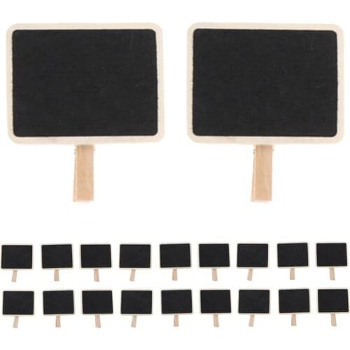 20pcs Mini Retangle Chalkboard Blackboard Clip Tag Crafts for Wedding Party Table Decoration