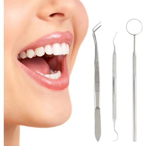 High Quality 2017 New Hot 3pcs Dental Examination Kit Probe Set Hygiene Examination Cleaning Tools Fastshipping