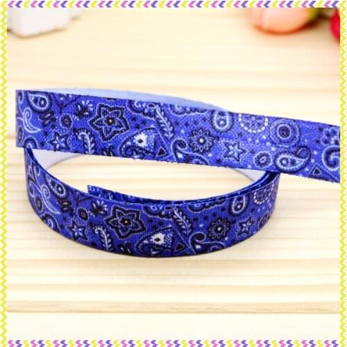 5/8'' Free shipping Fold Elastic FOE FLOWERS printed headband headwear hairband diy decoration wholesale OEM P4625
