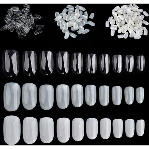 600pcs/box Nail Art Tips False Coffin Nails Art Tip Flat Shape Full Cover Manicure Fake Nail Tip Full Round Cover Manicure Tools