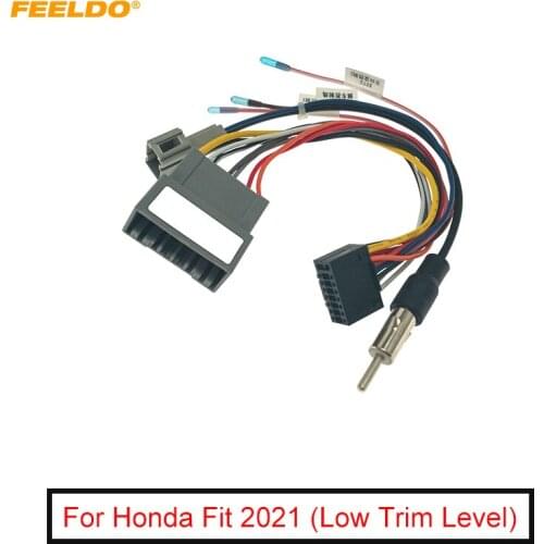 FEELDO Car Audio DVD Player 16PIN Android Power Cable Adapter For Honda Fit 2021 Radio Wiring Harness