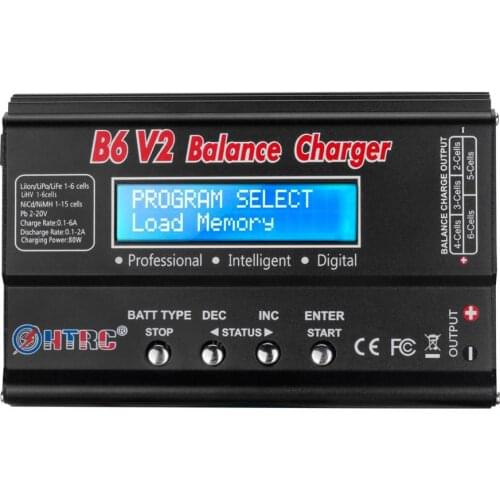 HTRC Balance Charger Imax B6v2 80W 6A LiPo Battery Charger 15V 6A AC For LiIon/LiFe/NiCd/NiMH/High/LiHV RC Charger Discharger