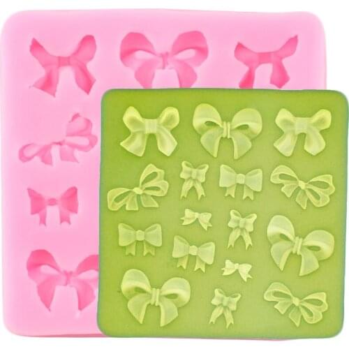 Bows Tie Silicone Mold Baby Birthday Cupcake Topper Fondant Cake Decorating Tools Candy Clay Chocolate Gumpaste Moulds