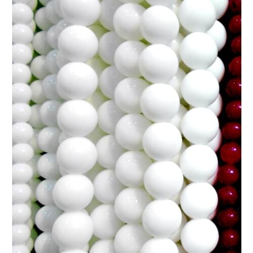 Free Shipping Natural Stone White Loose Beads 4 6 8 10 12 14MM Pick Size for Jewelry Making