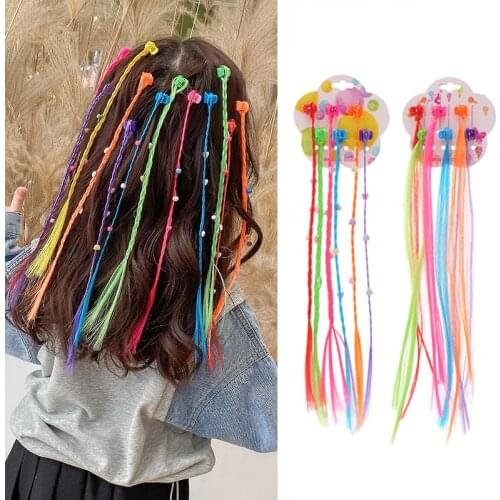 New Simple Elastic Hair Band Rubber Band Hair Accessories Kids Wig Headband Girls Twist Braid Rope Headdress Kid Gift Wholesale