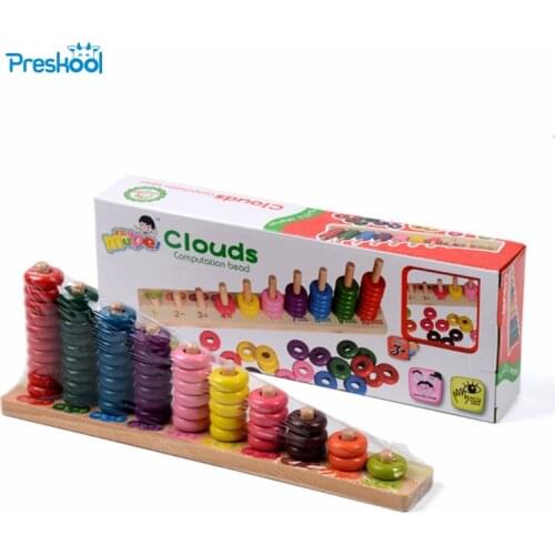 Baby Early Educational Toys Montessori Materials Gift Wood Math Blocks Shape Sorter Knob Puzzle Learning