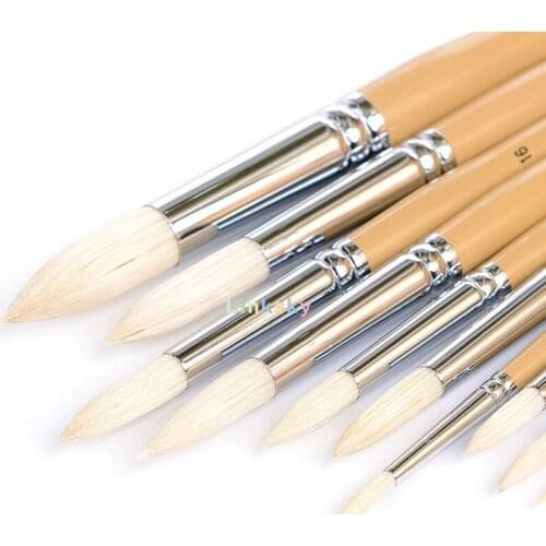 HWAHONG Art Paint Brushes 804 Series,Natural Fiber, Oil, Acrylic Paints,Excellent for Artists, Beginners, Hobbyists and Students