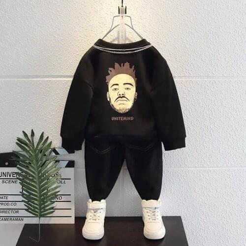 Spring Autumn boys sweatshirts clothes kids hoodies clothing sweatshirts + pants 2 pcs set fashion cartoon outfits set