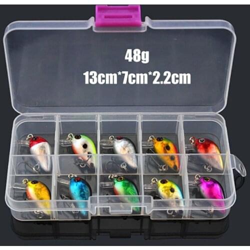 Mini type Fishing Lures Set 10pcs/lot Kinds Of Minnow Trout Fly Baits Sea Fishing Tackle Bass Treble Hook 10 Colors 3cm 1.5g