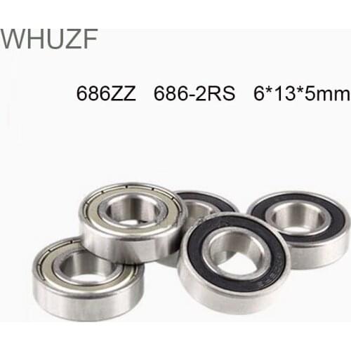 5/10pcs 686ZZ 686RS 6*13*5mm Chrome Steel Ball Bearing Steel 686-2RS Bearings Rubber Sealed Miniature Mini Bearing 6X13X5 mm