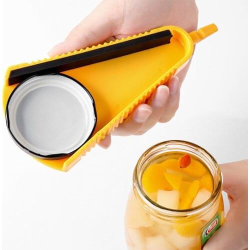 Multifunctional Can Opener Household Labor-saving Drink Opener Yellow Color ABS Rubber Bottle Opener Kitchen Tools Accessories