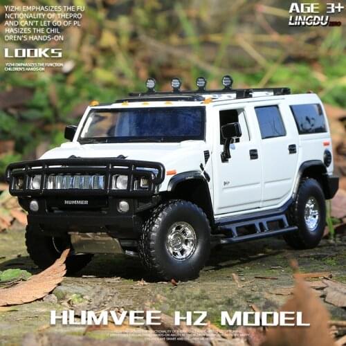 1:32 HUMMER H2 Alloy Car Model Diecast Off-road Vehicles Metal Toy Car Model Simulation Sound and light Collection Kids Toy Gift
